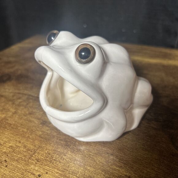 Retro Ceramic Frog Sponge Holder for Kitchen Sink Vintage Amphibian Grannycore - Picture 3 of 14